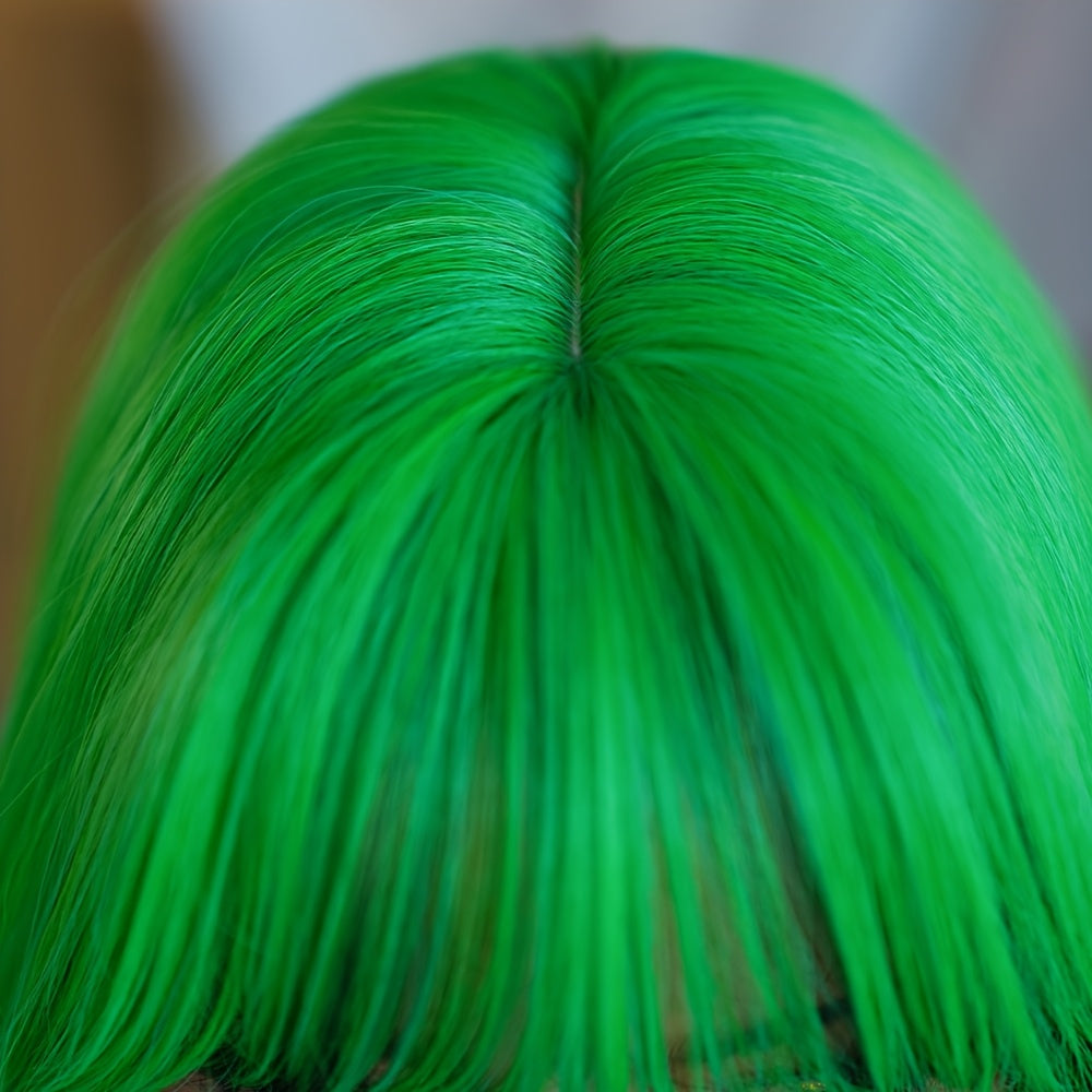 [Halloween Dress Up Wigs] Long Loose Curly Ombre Green Wigs with Bangs | High Density Fluffy Highlight Black Halloween Dress Up Wigs for Women - 30 Inches, Cosplay Accessory, Party Wig, Bangs Wig, Ombre Hairstyle, Durable, Li