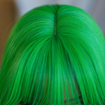 [Halloween Dress Up Wigs] Long Loose Curly Ombre Green Wigs with Bangs | High Density Fluffy Highlight Black Halloween Dress Up Wigs for Women - 30 Inches, Cosplay Accessory, Party Wig, Bangs Wig, Ombre Hairstyle, Durable, Li