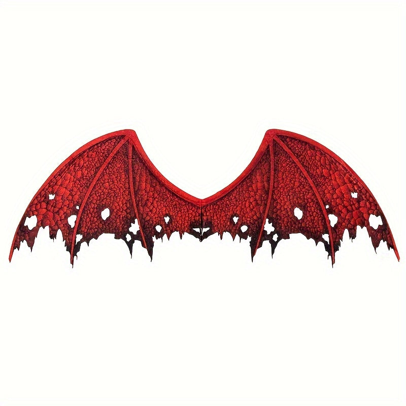 [Halloween Devil Wings] Halloween Red Devil Wings Costume | Funky Vampire Style, Non-Polyester Fabric, Party Performance Prop, Cosplay, Festive Horror Accessory, Hand Wash or Dry Clean