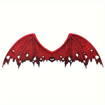 [Halloween Devil Wings] Halloween Red Devil Wings Costume | Funky Vampire Style, Non-Polyester Fabric, Party Performance Prop, Cosplay, Festive Horror Accessory, Hand Wash or Dry Clean