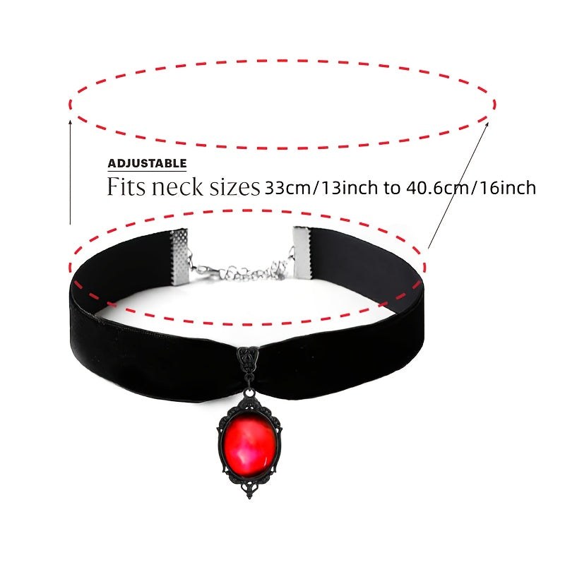 [Halloween] 4pcs Halloween Devil Costume Set, Red Sexy Halloween Costumes Demon Horn Headband, Demonic Wings, Antique Like Pendant Collar Necklace, Lace Arm Sleeves Cosplay Costume Accessories for Women