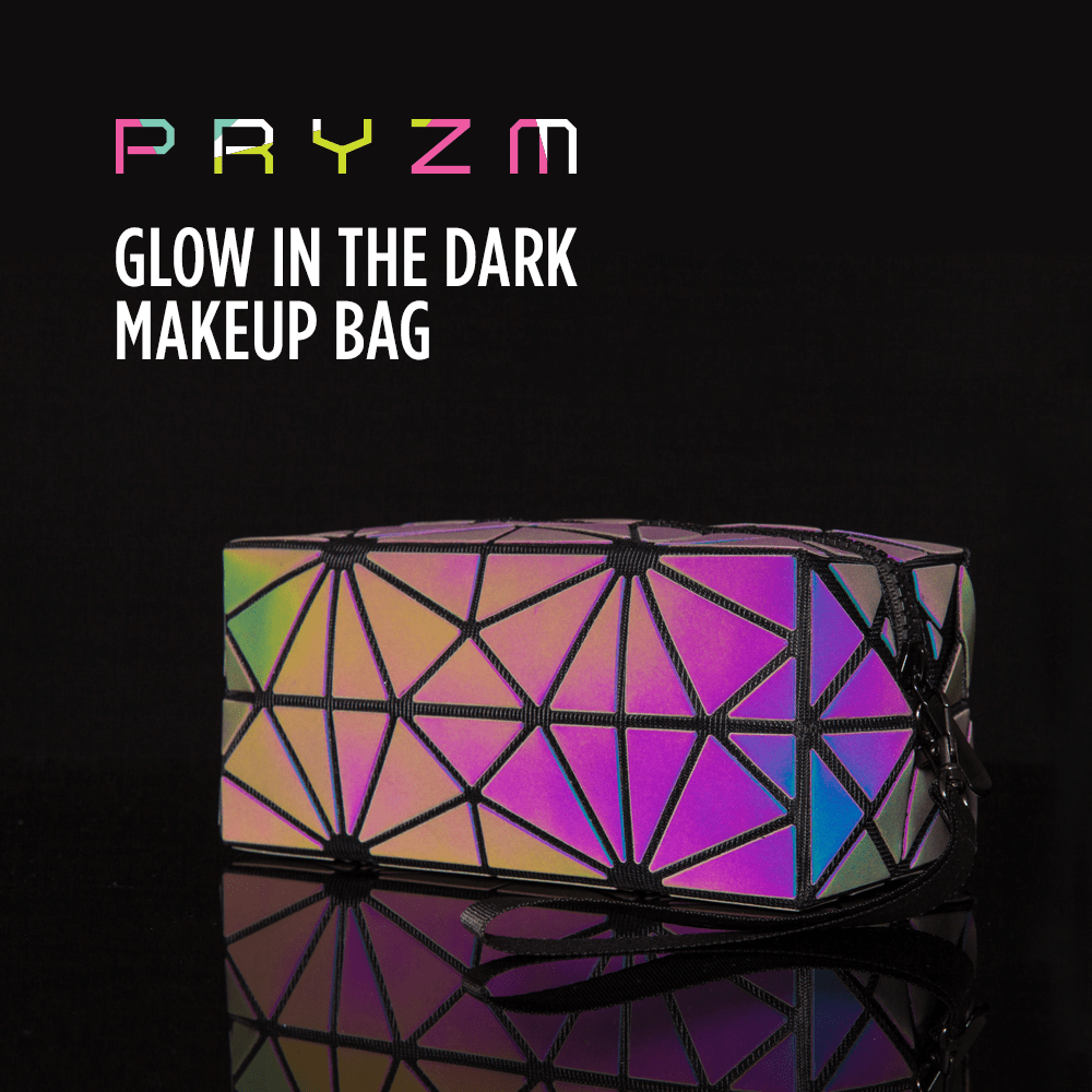 3pc Glow Radium Holographic Reflective Makeup Bag Se