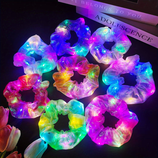 6/12pcs LED Hair Clip And Hair Ring Decoration, Suitable for Madam. Multi-Color Mode Night Light Accessories, Suitable for Carnival Parties, Halloween Lady Costume Headpiece LED, Halloween Costume Party LED Decoration, Lady'S