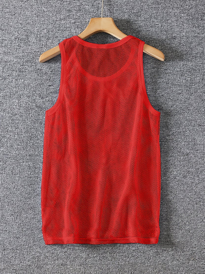 Men'S Sexy Tank Top, Men'S Mesh Tank Top, Men'S Stretchy Tank Top