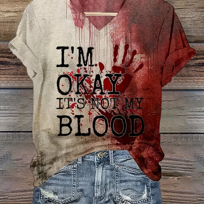 Spooky Halloween Hand Print, Short-Sleeve Casual T-Shirt