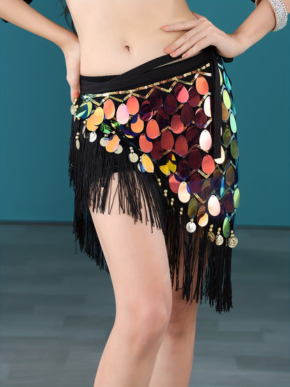 Glitter Sequins Belly Dance Hip Scarf