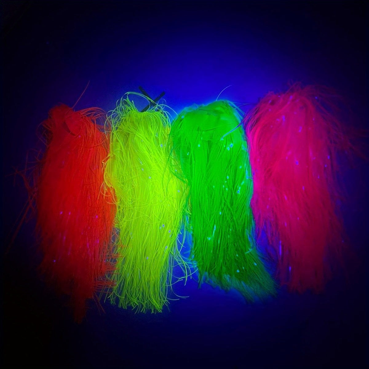 1pc Glow in the Dark Cosplay Wig - UV/Blacklight Activated Neon Pink, Party Dance Wig for Halloween, Costume Events, Clubs - Fluorescent Party Hair with Lightweight Plastic Construction, Club Night Outfit, Festive Decoration,