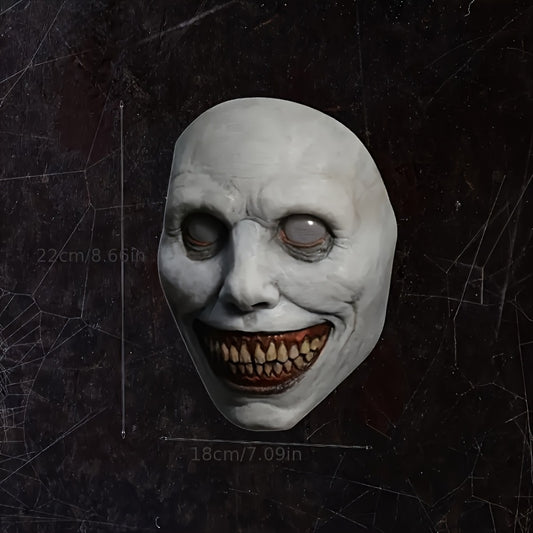 [Scary Zombie Mask Set] Scary Halloween Zombie Mask Set - 1pc Clown & Demon Dual Design | Lightweight Breathable Plastic | Cosplay/Haunted House Party | Fangs Included