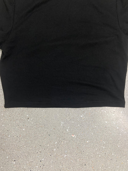 WE RAVE IN PEACE Women's Y2K Graphic Crop Tee - Black Geometric Skull Print Short Sleeve Shirt, Medium Stretch Machine Washable Casual Top for Festivals & Nightlife, Festival Clothing, Edgy Tshirt Design, Comfortable Fit Shir