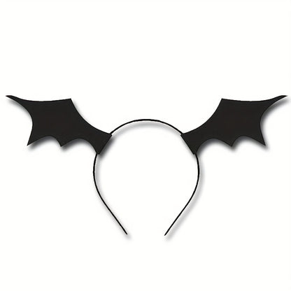 [Funny Halloween Headbands] 4pcs Halloween Party Funny Headbands | Lace Spider Web, 3D Hats, Horns, Bat Decorated Haunted Night Prankster Spider Accessories