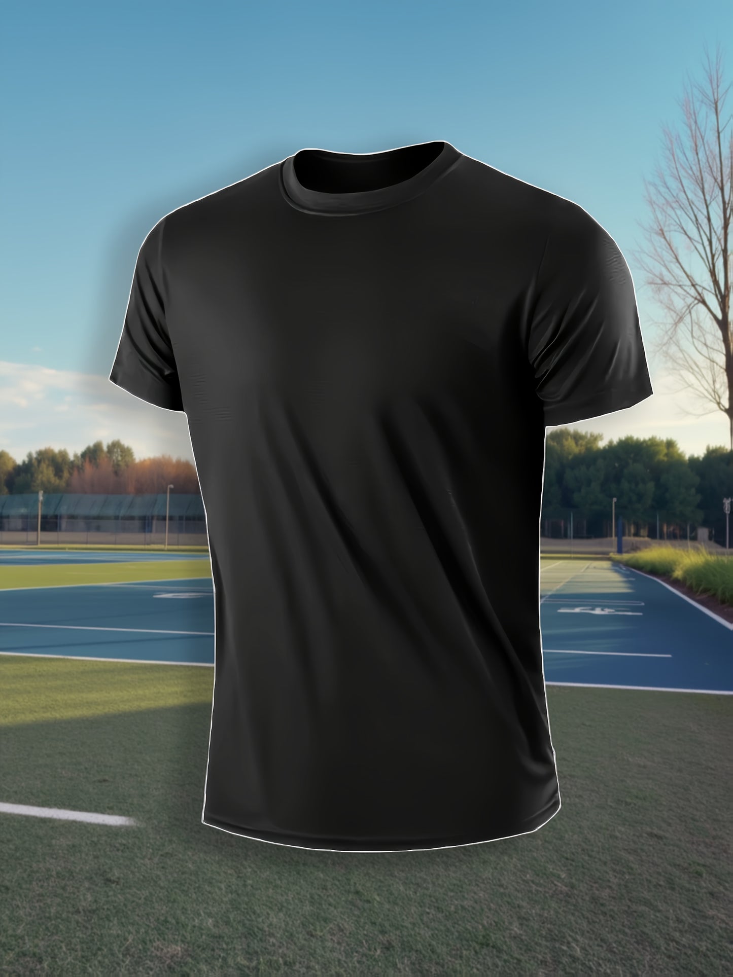 3pcs Men's Quick-Dry Breathable T-Shirts - Moisture-Wicking Lightweight Relaxed Fit Short Sleeve Tees for Gym, Training & Casual Wear - All-Season Comfort in Black, Neon Green, Pink, Solid Color Apparel, Durable Fabric Shirt
