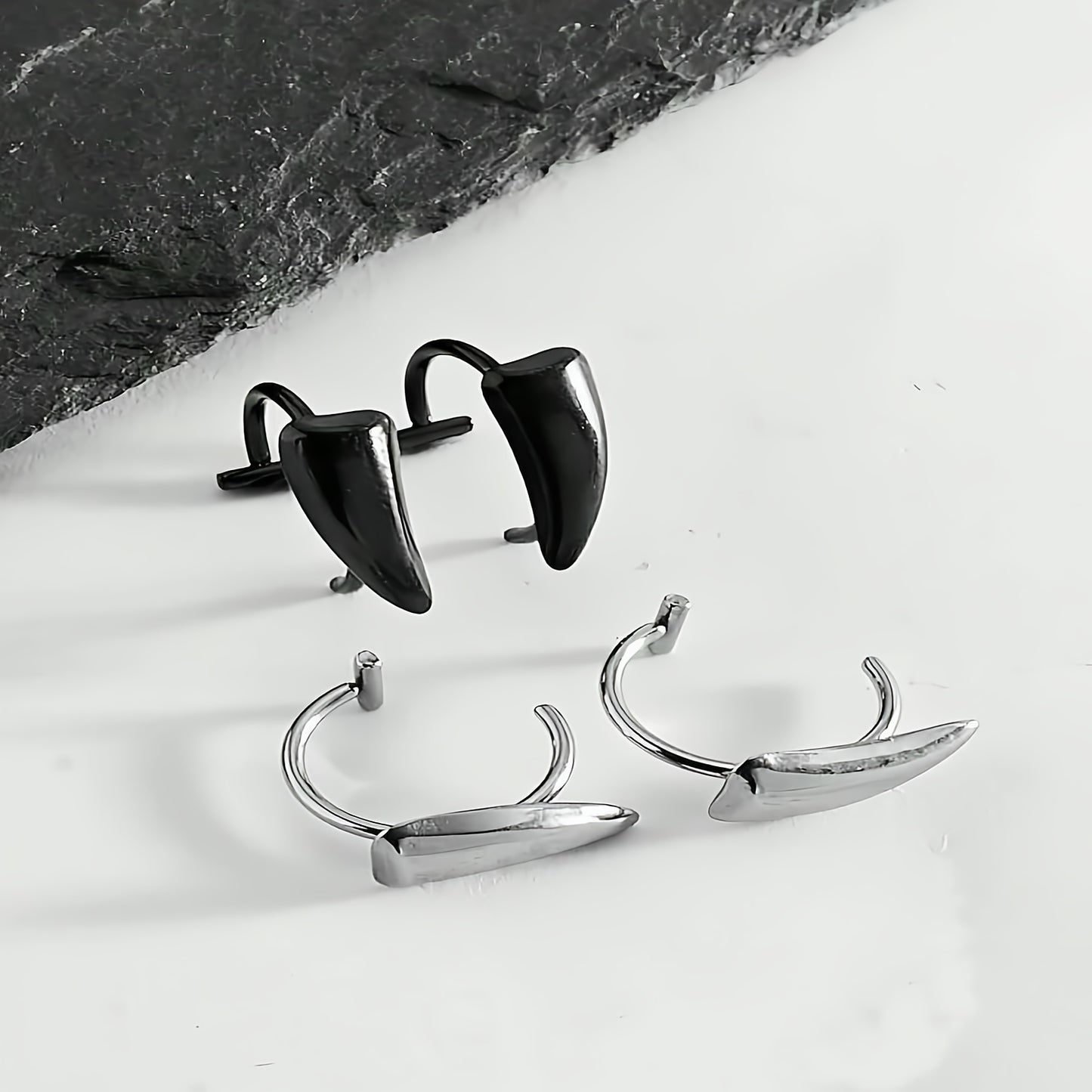 Fashionable And Trendy Unisex Vampire Fang-shaped Lip Accessory, Wolf Fang-shaped Jewelry, 2-4 Pieces, No Need For Piercing