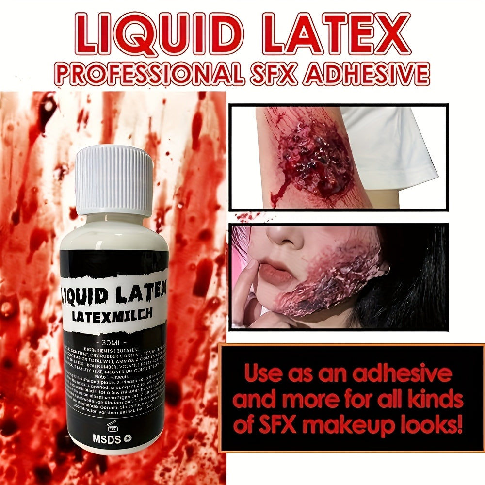 2pcs Liquid Latex SFX Makeup - Quick-Dry Body Paint for Scars, Wounds, Wrinkles | Perfect for Halloween & Special Effects | 30ml Each, Halloween Makeup|Realistic Effects|FastDry Latex