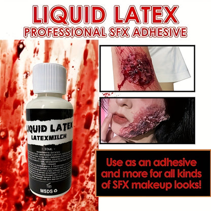 2pcs Liquid Latex SFX Makeup - Quick-Dry Body Paint for Scars, Wounds, Wrinkles | Perfect for Halloween & Special Effects | 30ml Each, Halloween Makeup|Realistic Effects|FastDry Latex