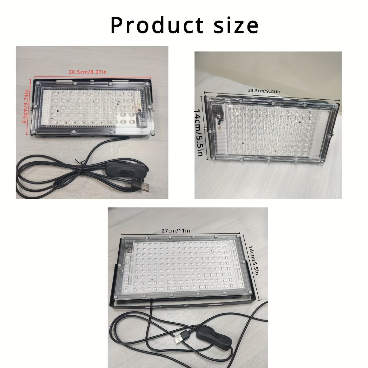 USB Powered Black Light with 50/96/144 LEDs, Metal UV Floodlight for Luminous Parties, Halloween/Christmas, Body & Fluorescent Painting, Birthday & Neon Events, Switch Control, No Battery Required, Night Light Rechargeable