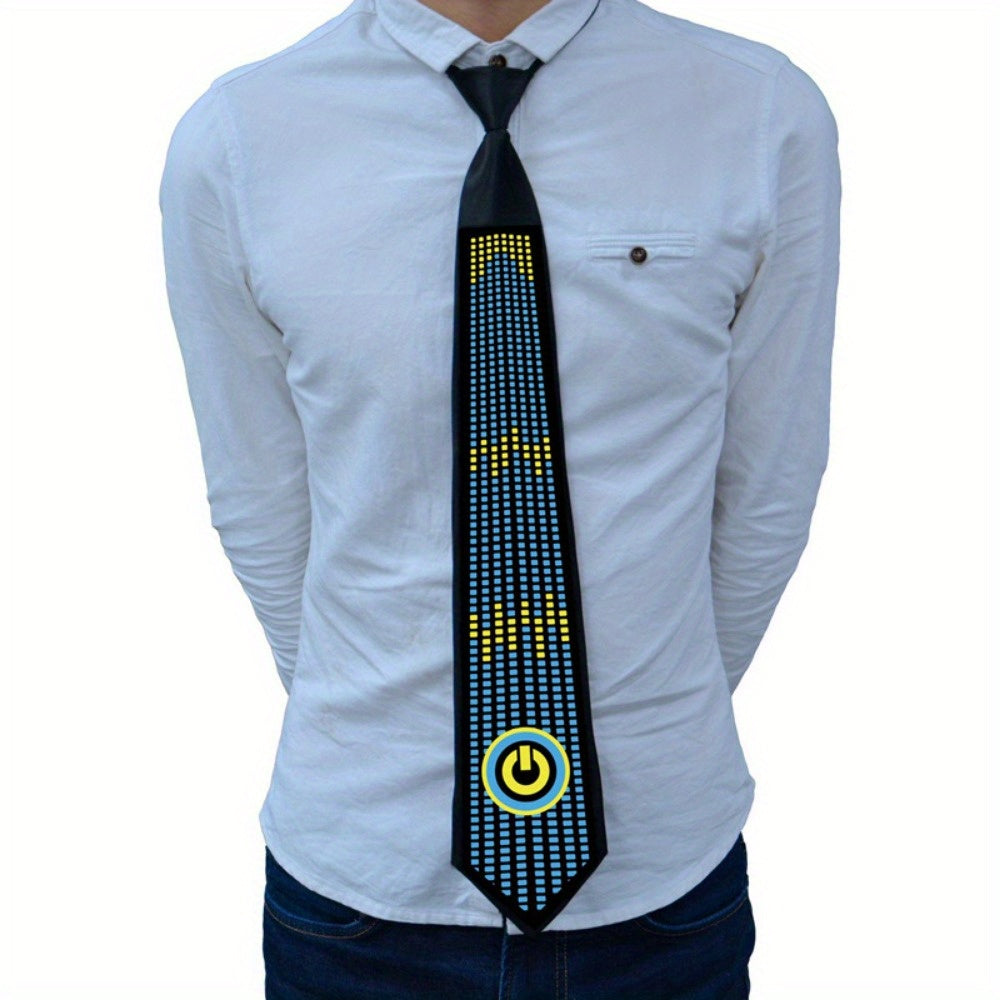 New Product: Voice-Controlled EL Luminous Tie – Innovative and Unique Creative Wear, Perfect for Festivals, Nightclubs, and Party Performances (Excludes 2 AAA Batteries)