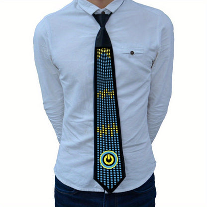 New Product: Voice-Controlled EL Luminous Tie – Innovative and Unique Creative Wear, Perfect for Festivals, Nightclubs, and Party Performances (Excludes 2 AAA Batteries)