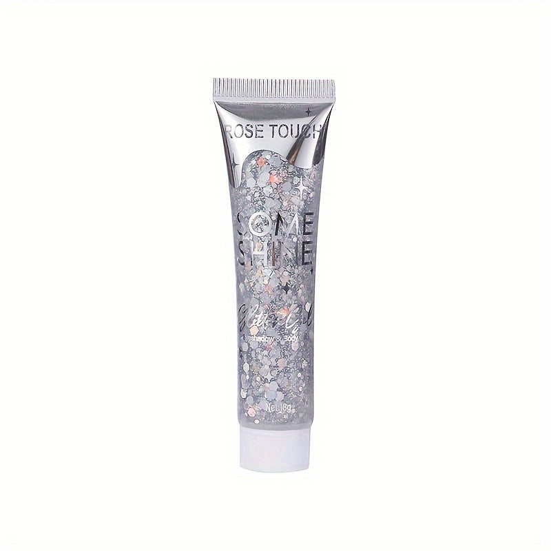 [Glitter Body Gel] Multi-Use Long-Lasting Body Glitter Gel | Plant-Based Ingredients, 6-Sided Shape, For Face, Hair, Eyes, Music Festivals, Parties, Carnival/Mardi Gras/Masquerade