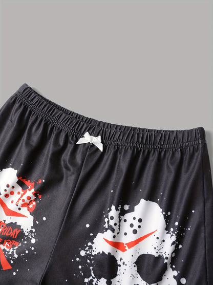 Women's Black and White Thong Shorts