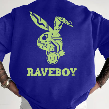 Men'S Casual Raveboy Graphic T-Shirt - Green Robot Design, Short Sleeve, Summer Tee for Adults, Casual Summer Wear | Vibrant Print Top | Comfortable Fit, Rave Clothing