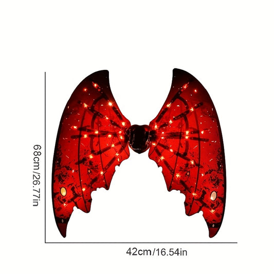 [Glowing Demon Angel Wings] Colorful Light-Up Demon Angel Wings | Music-Synced Flapping Halloween Costume Prop for Parties, Performances, Role-Playing, Themed Events - Indoor/Outdoor Decorative Toy Gift