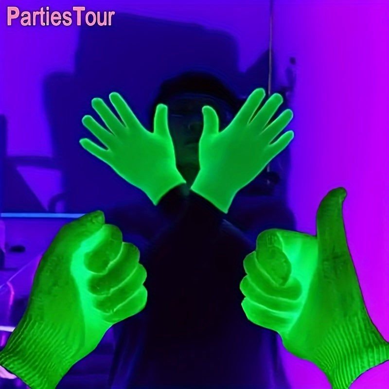 [Glow in Dark] Glow in the Dark Fabric Gloves | Party Supplies | Fun and Surprise Atmosphere Enhancer | for Celebrations