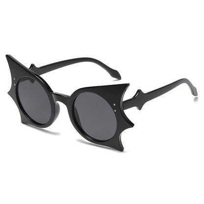 1pc/2pcs Y2K Vampire Bat-Shaped Fashion Glasses - Gothic Leopard Print & Solid Black Frames with Transparent Lenses, Lightweight Plastic Frames for Halloween Costume Parties, Teens Fashion Accessories, Bold Statement Pieces,