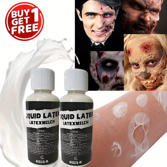 2pcs Liquid Latex SFX Makeup - Quick-Dry Body Paint for Scars, Wounds, Wrinkles | Perfect for Halloween & Special Effects | 30ml Each, Halloween Makeup|Realistic Effects|FastDry Latex