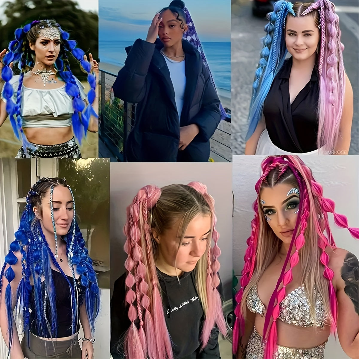 [1PCS Y2K Fashion Ponytail] 1PCS Y2K Fashion Bubble Braided Synthetic Ponytail Extension | Elastic Scrunchie Hairpiece, Versatile Style for Women, Suitable for All Occasions, Carnival/Mardi Gras/Masquerade