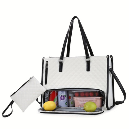 Large Capacity 2-in-1 Convertible Tote & Crossbody Bag with Detachable Shoulder Strap