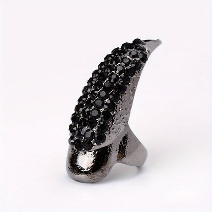 5pcs, Eagle Claw Ring, Punk Style Cat Claw Ring, Gothic False Nails, Armor Effect Finger Joints Curved Sharp Claws, Suitable for Role-Playing Parties, Unisex Halloween Gifts, Exaggerated Long Nails, Personalized Fashion Style