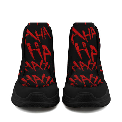 [Devil Graphic Sneakers] Men's Plus Size Devil Graphic High-Top Sneakers - Lightweight, Breathable Lace-Up Trainers with TPR Sole | Comfortable Walking Shoes for Halloween, Casual Outdoor Wear, All-Season Use, Trendy Footwear