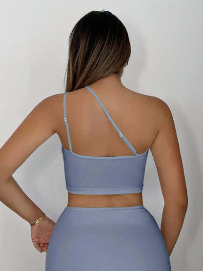 Women'S Sexy Neon Green One-Shoulder Cut-Out Crop Top - Stretchy Workout & Casual Wear, Perfect for Fitness, Parties, and Casual Attire, Fitness Apparel | Neon Green Top | Cutout Design, Gym Clothes