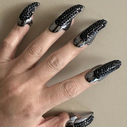 5pcs, Eagle Claw Ring, Punk Style Cat Claw Ring, Gothic False Nails, Armor Effect Finger Joints Curved Sharp Claws, Suitable for Role-Playing Parties, Unisex Halloween Gifts, Exaggerated Long Nails, Personalized Fashion Style