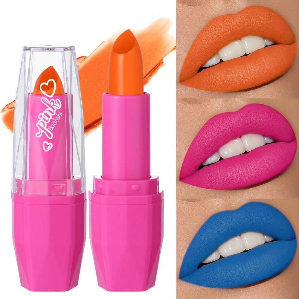 Neon Glow Halloween Lipstick Set – Vibrant Long-Lasting Party Makeup with Pink, Blue, Yellow, Green, Orange & Purple Colors in a Tub – Bold, Smudge-Proof & Perfect for Raves, Music Festivals & Holiday Looks (B0771-2
