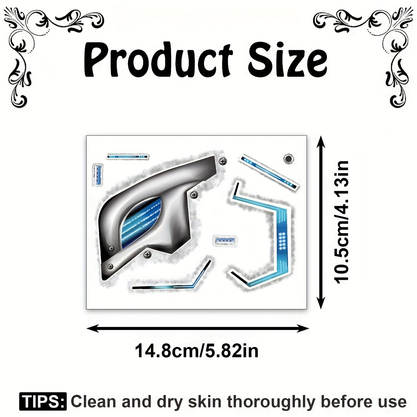 [Waterproof Temporary Tattoos] FTVLTAT 4pcs Waterproof Mechanical Arm Face Stickers | Long-Lasting Temporary Tattoos for Legs, Ankle & Arms, Body Art Decoration for Halloween, Birthday Parties & Festivals, Festival Accessorie