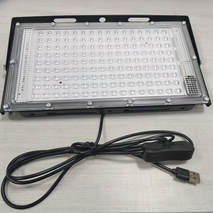 USB Powered Black Light with 50/96/144 LEDs, Metal UV Floodlight for Luminous Parties, Halloween/Christmas, Body & Fluorescent Painting, Birthday & Neon Events, Switch Control, No Battery Required, Night Light Rechargeable