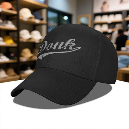 Donk Burnley Lancashire England Unisex Adjustable Baseball Cap for Men & Women - Lightweight Moisture-Wicking 100% Polyester, Breathable Sporty Design for Gym, Travel, Daily Use - Black with White Logo, All-Season Comfort, Tr