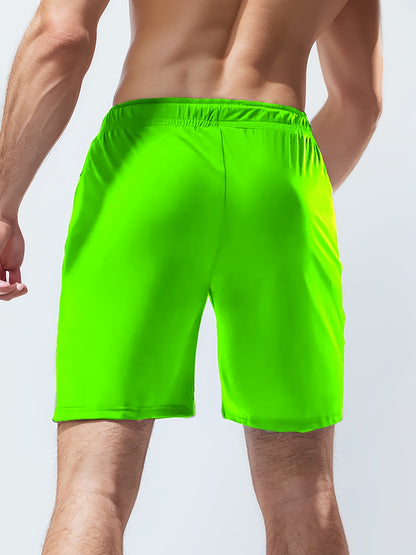 [Moisture-Wicking Shorts] Moisture-Wicking Men's Athletic Shorts | Lightweight Gym Training Shorts with Zipper Pockets & Drawstring Waist - Geometric Pattern, Machine Washable for Casual & Active Wear