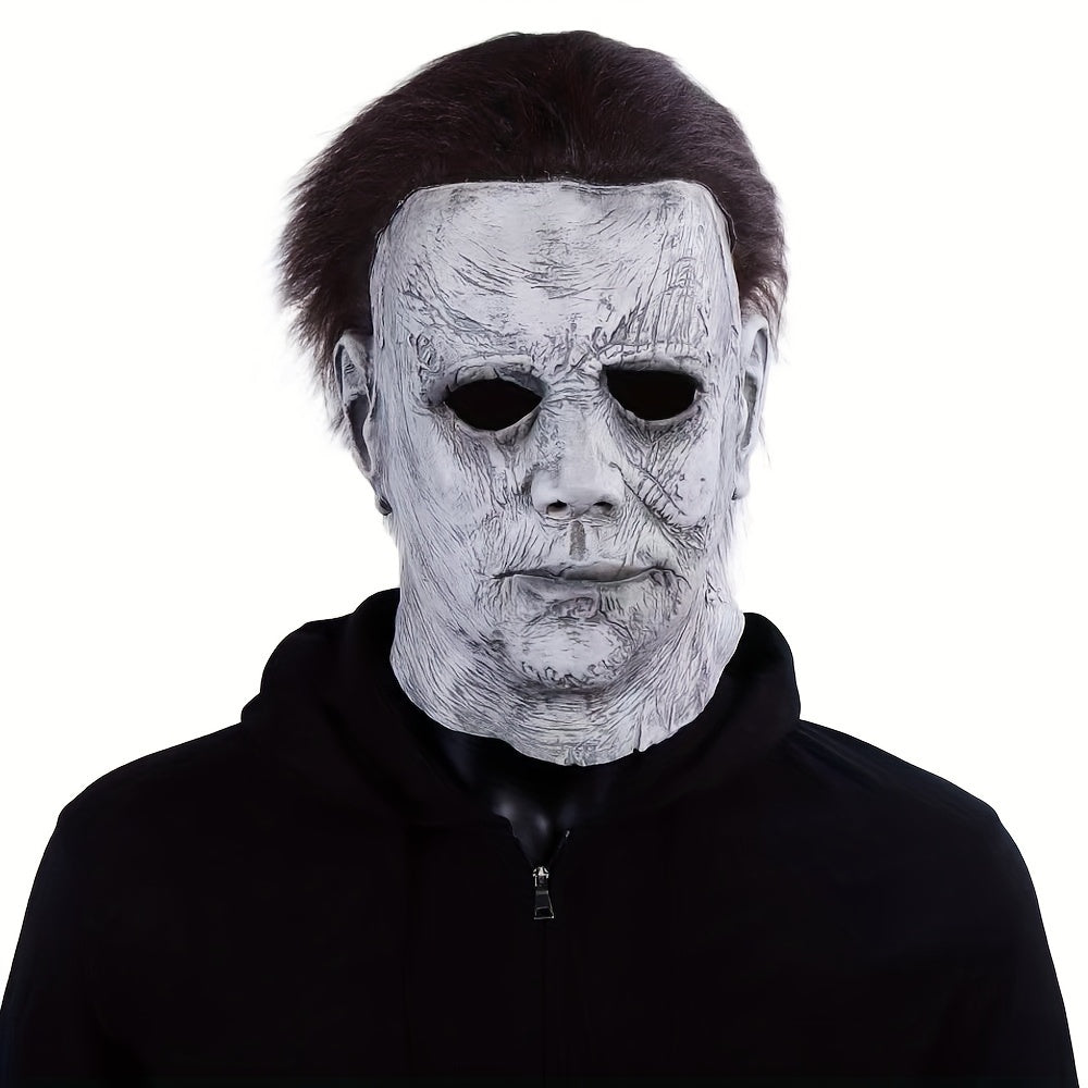 Ghastly, Men's Halloween Horror Mask - Bloody Tears White Face, Synthetic Latex Headgear for Cosplay & Carnival Parties
