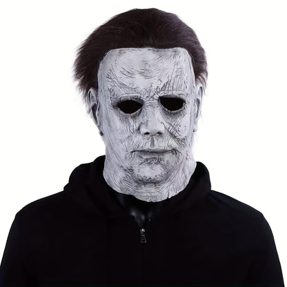Ghastly, Men's Halloween Horror Mask - Bloody Tears White Face, Synthetic Latex Headgear for Cosplay & Carnival Parties