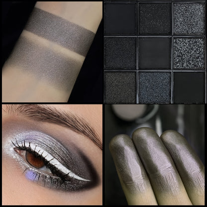 25-Color Black Swan Eyeshadow Palette - Smoky & Gothic Styles in Shades of Black, Dark Gray, and Grey, 925 Soft Matte & High Options for Halloween & Easter, Gothic Makeup | Matte Finish | Pigmented Palett