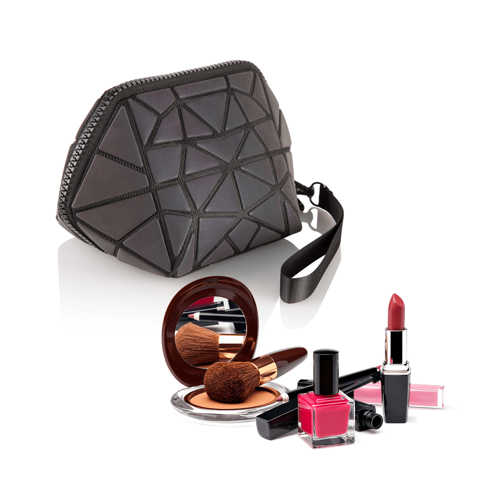 3pc Glow Radium Holographic Reflective Makeup Bag Se