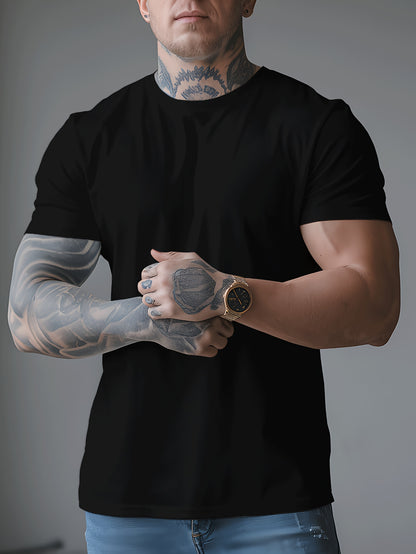 Men's Trendy Summer Short-Sleeve T-Shirt with "Rave" Graphic Print - Breathable, Versatile Round Neck Tee for Beach Vacations & Casual Wear, Breathable Clothing | Relaxed Fit Shirt | Comfortable Fabric, Shirts for Summer