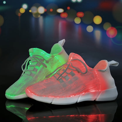 Solid Color Casual Flashing Luminous Sneakers, Lace Up Breathable Low-top Sporty Trainers, LED Rechargeable Glowing Shoes