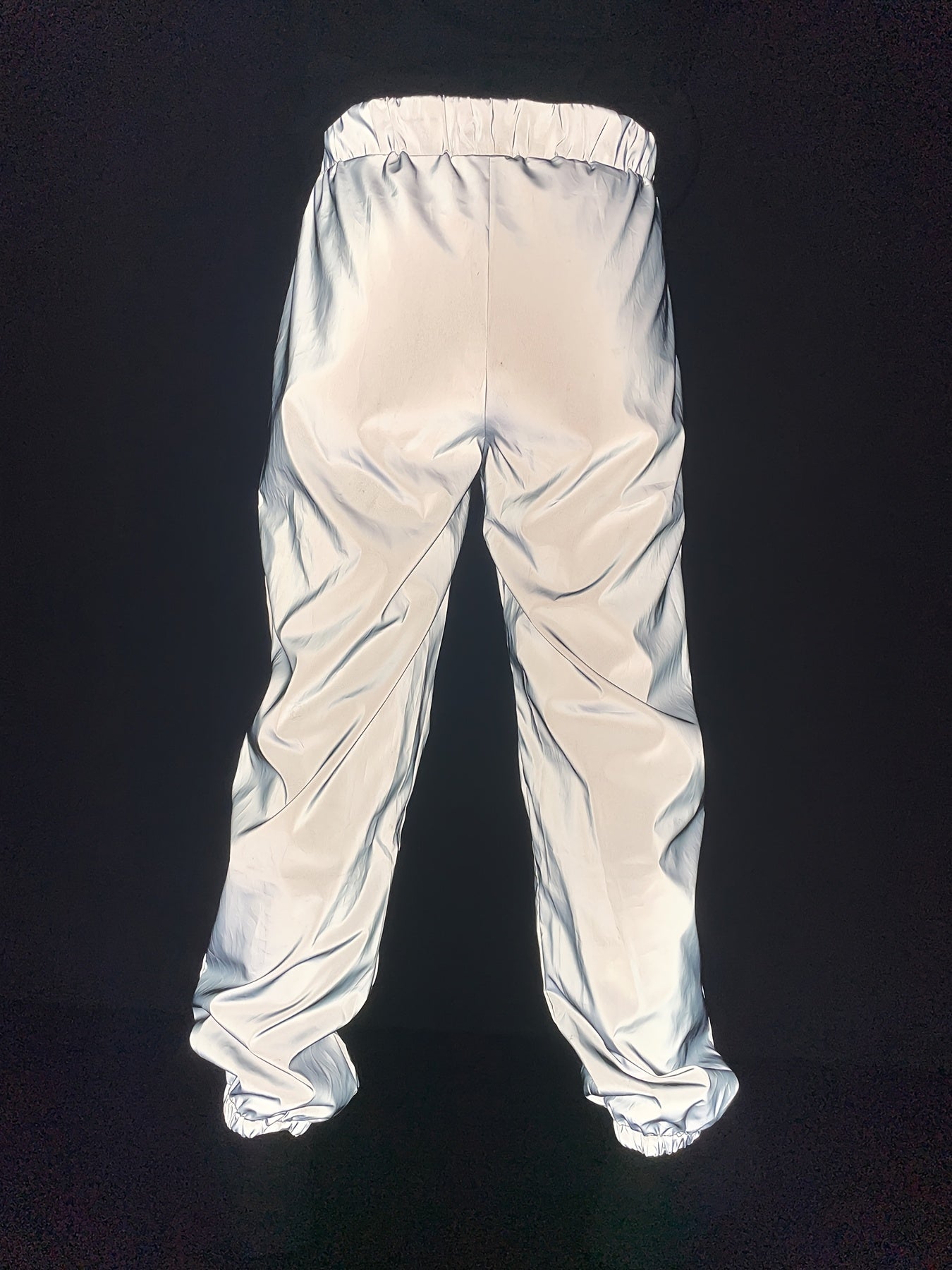Spring and Autumn Men's Nighttime Reflective Sweatpants Fashion Streetwear Illuminated Straight Casual Trousers