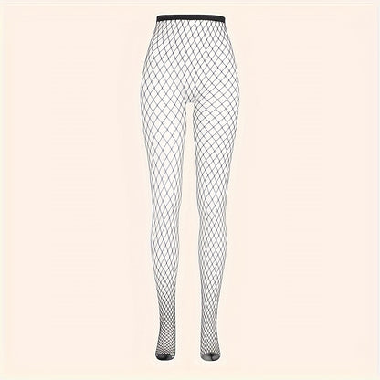 3 Pairs of Black Mesh Fishnet Tights with High Waist and Elasticity for Women, Perfect for Role Play, Hand Wash Only, Knit Fabric, Polyamide and Elastane Composition, Solid Color Theme, 118 g/m² Fabric Weight