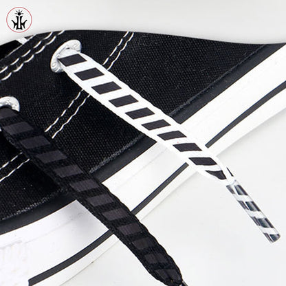 1 Pair Reflective Striped Flat Laces