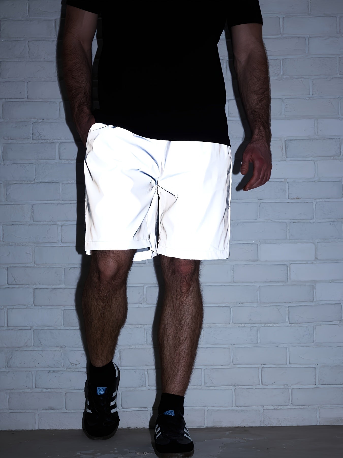 Summer Men's Reflective Shorts Fashion Sports Cycling Casual Straight Five-Pocket Pants