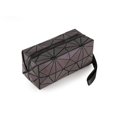 UK LOCAL SELLER - Holographic & Reflective Makeup Bag Medium - Glow in The Night Geometric Rhombus Polyester Lightweight Luxury Cosmetic Pouch Durable with Smooth Zip Multi-Purpose Use Travel Purse | Sent and Fulfilled from U